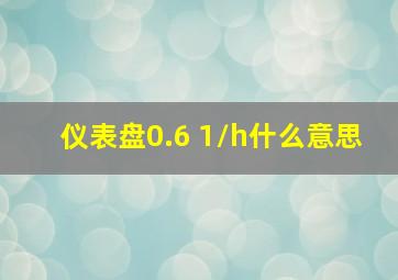 仪表盘0.6 1/h什么意思